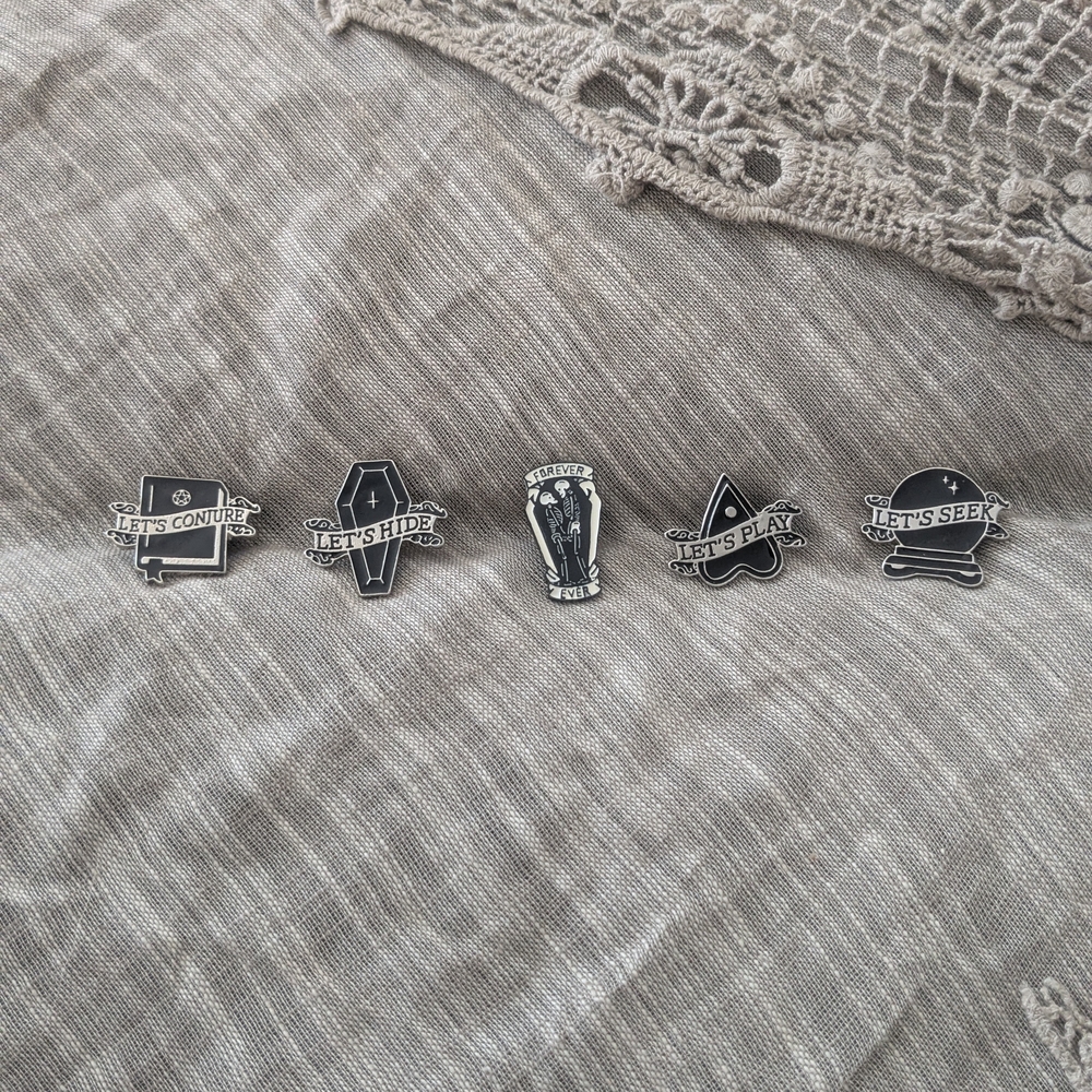 Black Enamel Pin Set - Let's Adventure Collection